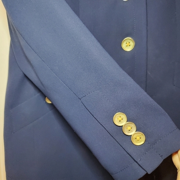 Kasper Blazer Jacket Button Womens Size 6P Lined Suit coat Stretch Navy - Picture 3 of 7